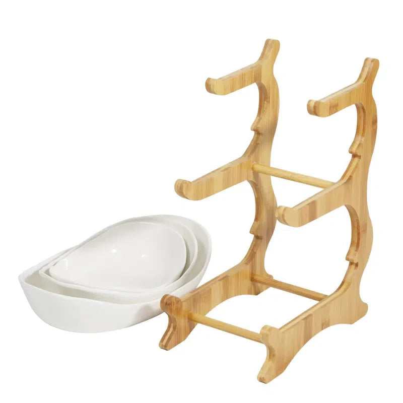 Fruteira De Mesa 1 a 3 Andares Moderna de Bambu