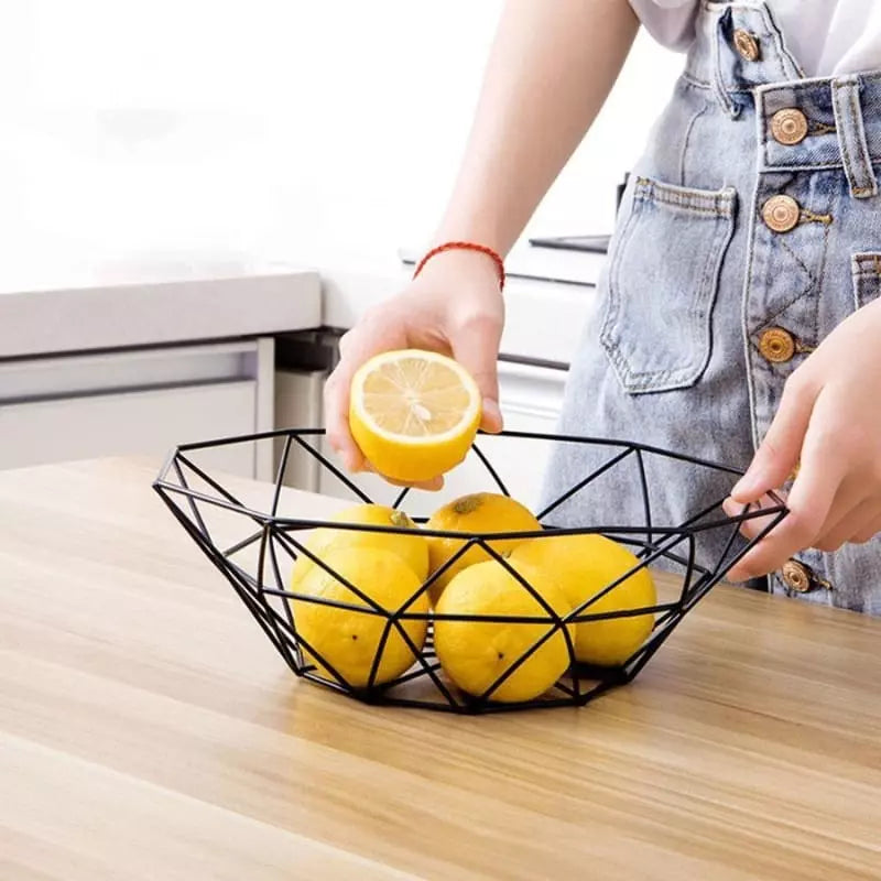 Fruteira de Mesa Centro de Ferro Moderna Decorativa - Cesta de Frutas