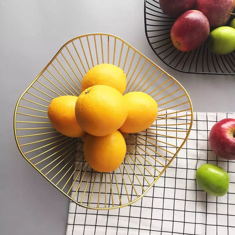 Fruteira de Mesa Centro de Ferro Moderna Decorativa - Cesta de Frutas