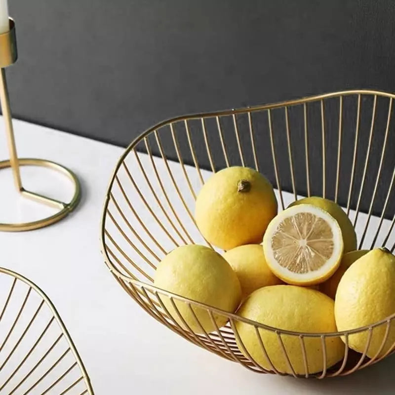 Fruteira de Mesa Centro de Ferro Moderna Decorativa - Cesta de Frutas