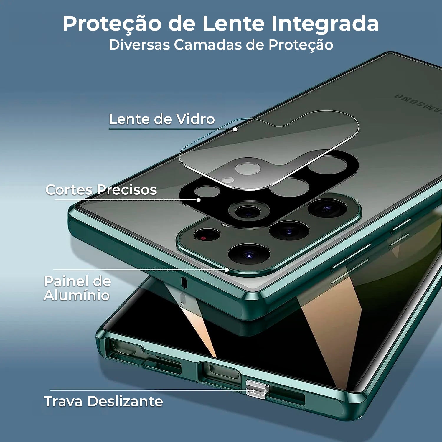 Capa para Celular Samsung Galaxy Magnética Blindada - Proteção Dupla 360º