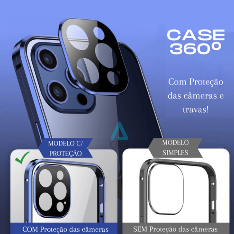 Capa para iPhone Magnética Blindada - Proteção Dupla 360º