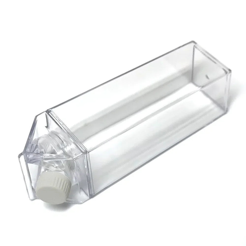 Garrafa Transparente com Design de Caixa de Leite - Opções de 500ml e 1000ml