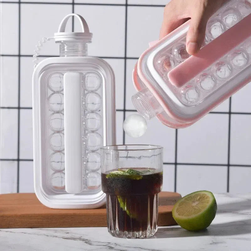 Garrafa com Cubos de Gelo em Formato Esférico
