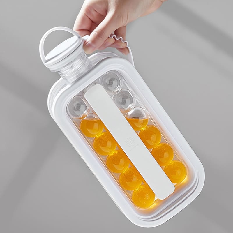 Garrafa de Água com Formato de Gelo Redondo - Ideal para Bebidas Frescas