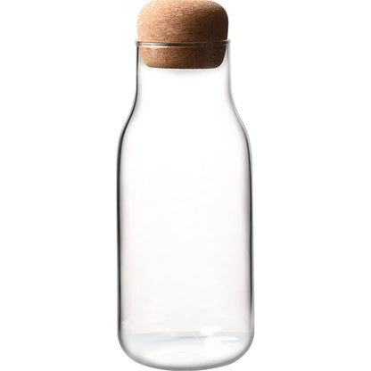 Garrafa de Vidro Borossilicato com Tampa de Cortiça - Eco-Friendly e Resistente