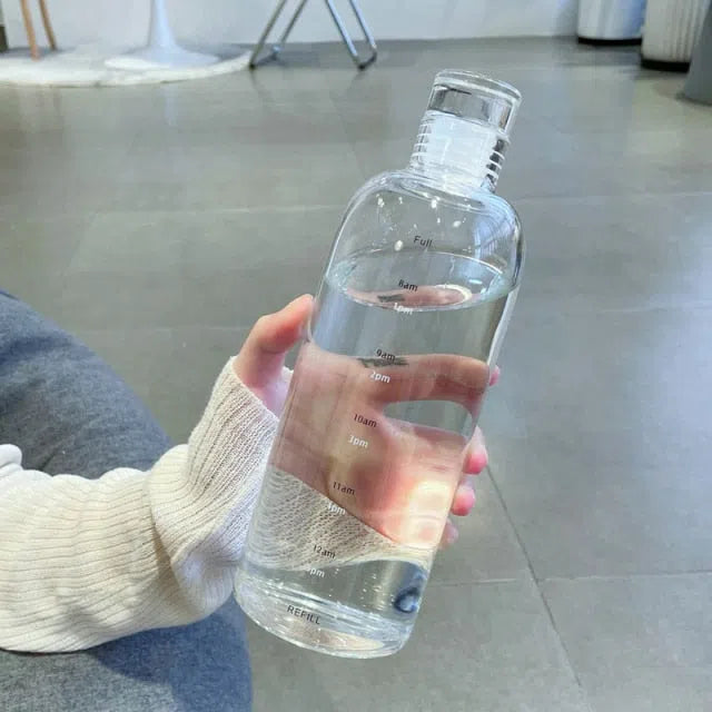 Garrafa de Vidro com Marcador - Capacidade 500ml ou 700ml