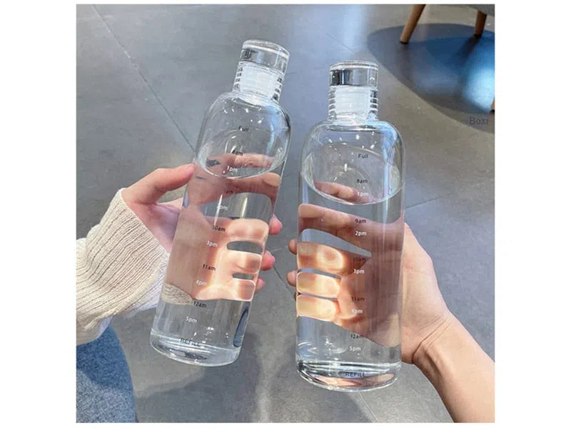 Garrafa de Vidro com Marcador - Capacidade 500ml ou 700ml
