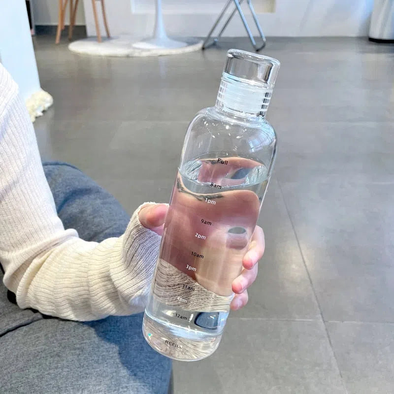 Garrafa de Vidro com Marcador - Capacidade 500ml ou 700ml