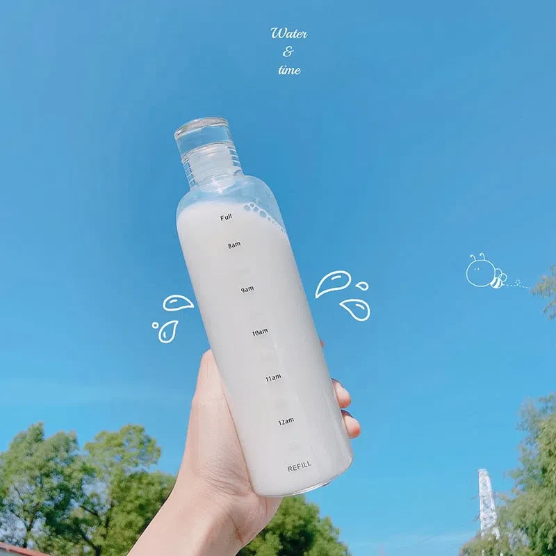 Garrafa de Vidro com Marcador - Capacidade 500ml ou 700ml