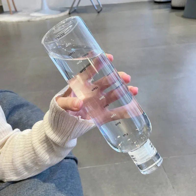Garrafa de Vidro com Marcador - Capacidade 500ml ou 700ml