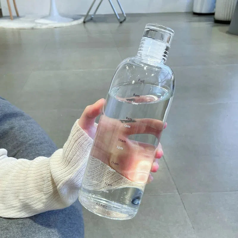 Garrafa de Vidro com Marcador - Capacidade 500ml ou 700ml