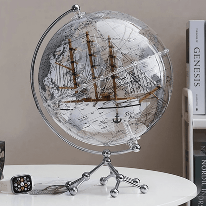 Globo Terrestre Transparente para Decoração de Sala - Acessório Estiloso