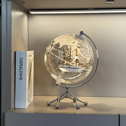Globo Terrestre Transparente para Decoração de Sala - Acessório Estiloso