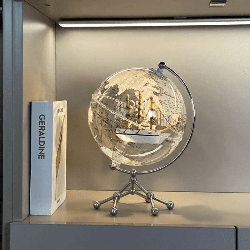 Globo Terrestre Transparente para Decoração de Sala - Acessório Estiloso