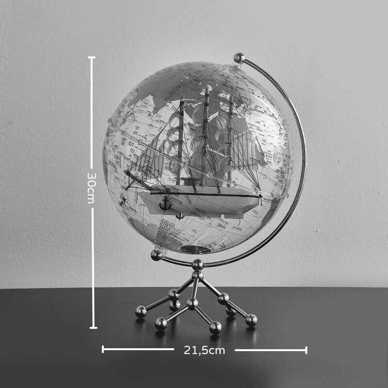 Globo Terrestre Transparente para Decoração de Sala - Acessório Estiloso