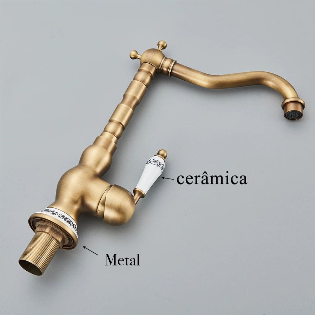 Grifo Monocomando Antique Luxe - Misturador de Água para Cozinha