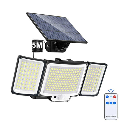 Holofote Solar LED 800W Triplo - Iluminação Eficiente para Exteriores - Tech Urbane