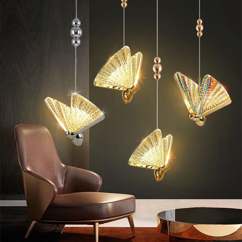 Pendentes em Forma de Borboleta para Sala de Estar - Design Moderno e Elegante