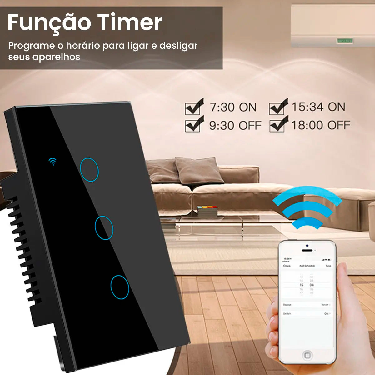 Interruptor Inteligente WiFi con Control Táctil