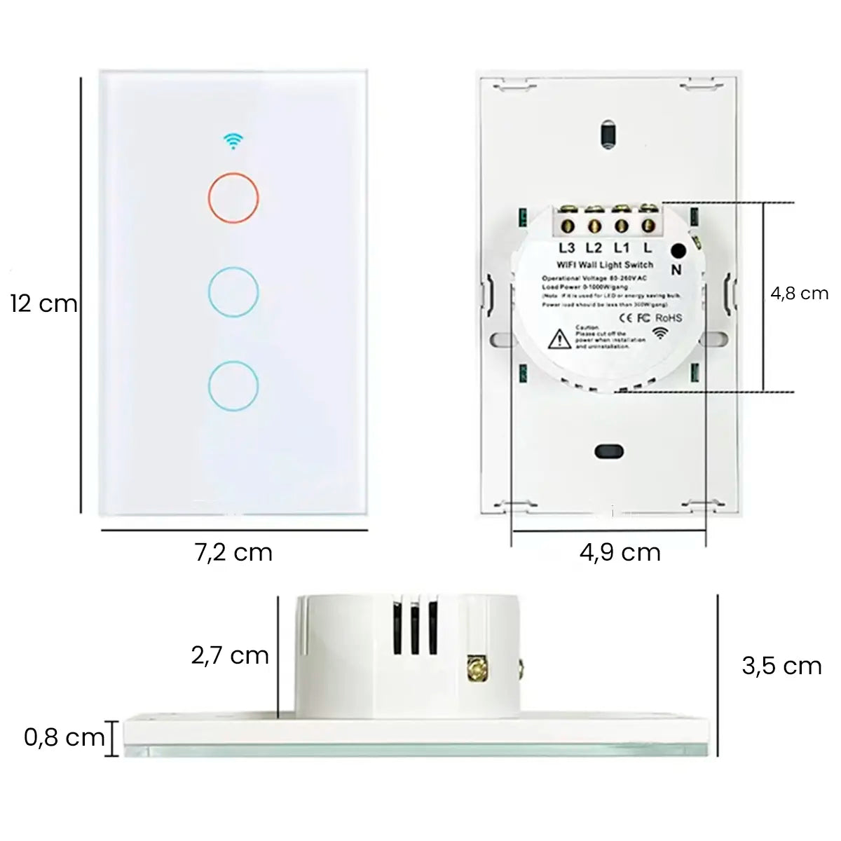 Interruptor Inteligente WiFi con Control Táctil