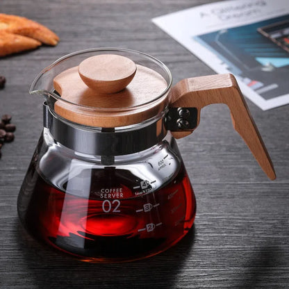Jarra de Cafeteira de Vidro com Acabamento em Bambu - Elegante e Funcional