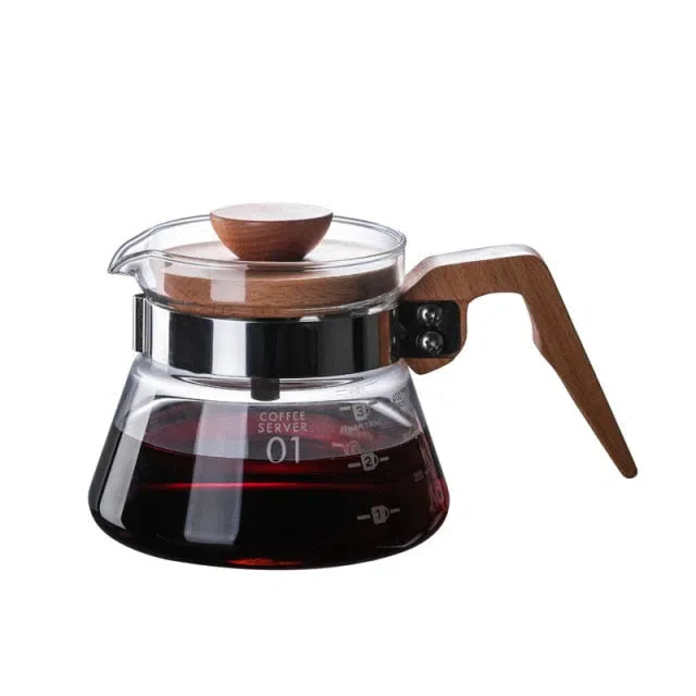 Jarra de Cafeteira de Vidro com Acabamento em Bambu - Elegante e Funcional