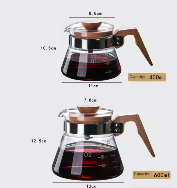 Jarra de Cafeteira de Vidro com Acabamento em Bambu - Elegante e Funcional