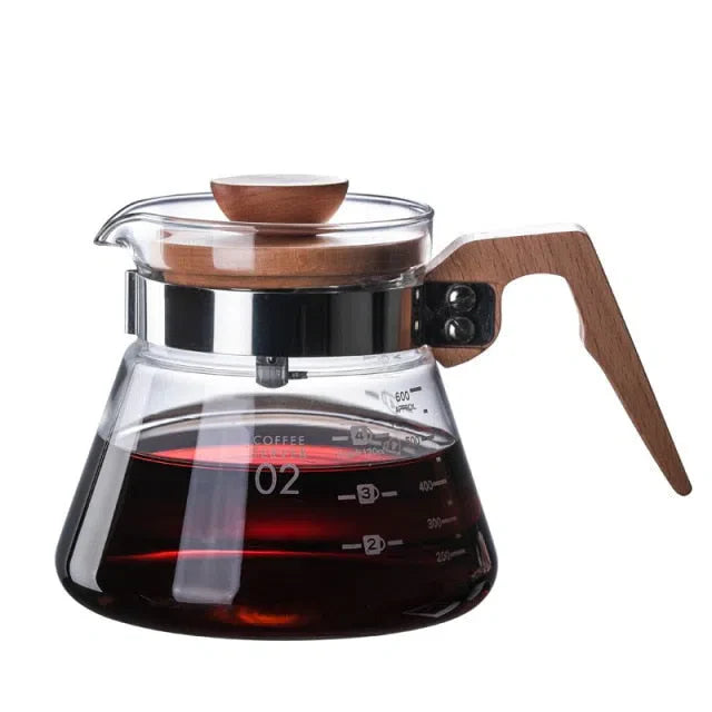 Jarra de Cafeteira de Vidro com Acabamento em Bambu - Elegante e Funcional