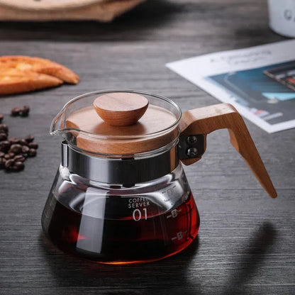 Jarra de Cafeteira de Vidro com Acabamento em Bambu - Elegante e Funcional