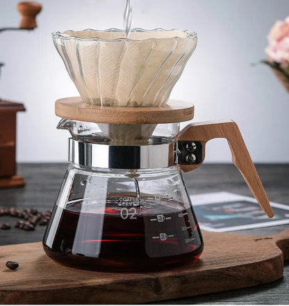 Jarra de Cafeteira de Vidro com Acabamento em Bambu - Elegante e Funcional