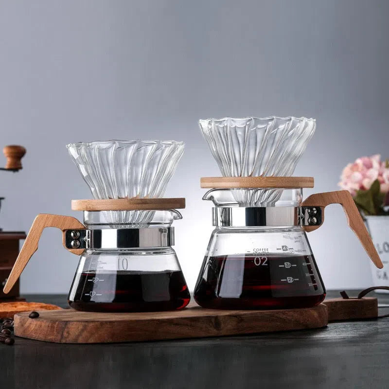 Jarra de Cafeteira de Vidro com Acabamento em Bambu - Elegante e Funcional