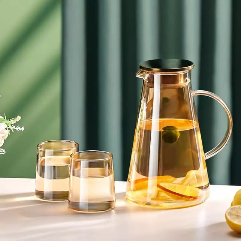 Jarra de Vidro 2L com Tampa de Borossilicato - Ideal para Bebidas