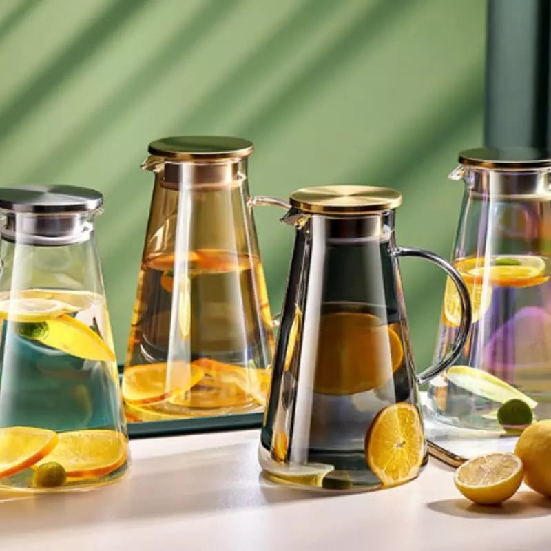 Jarra de Vidro 2L com Tampa de Borossilicato - Ideal para Bebidas