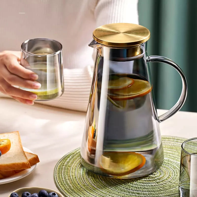Jarra de Vidro 2L com Tampa de Borossilicato - Ideal para Bebidas