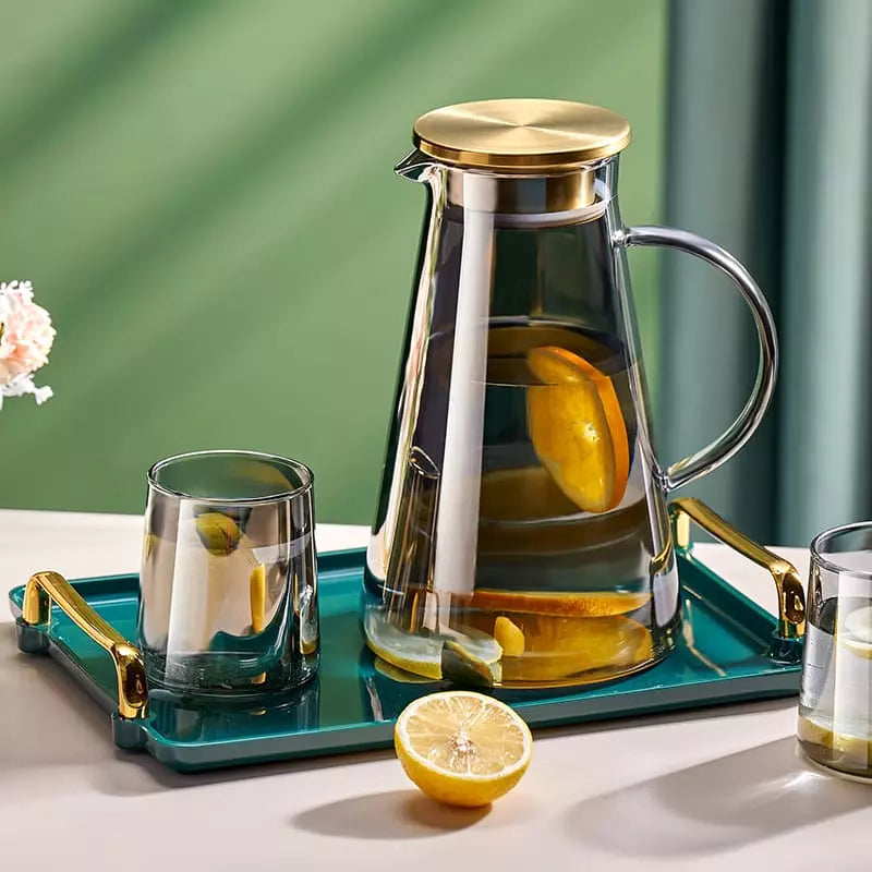 Jarra de Vidro 2L com Tampa de Borossilicato - Ideal para Bebidas