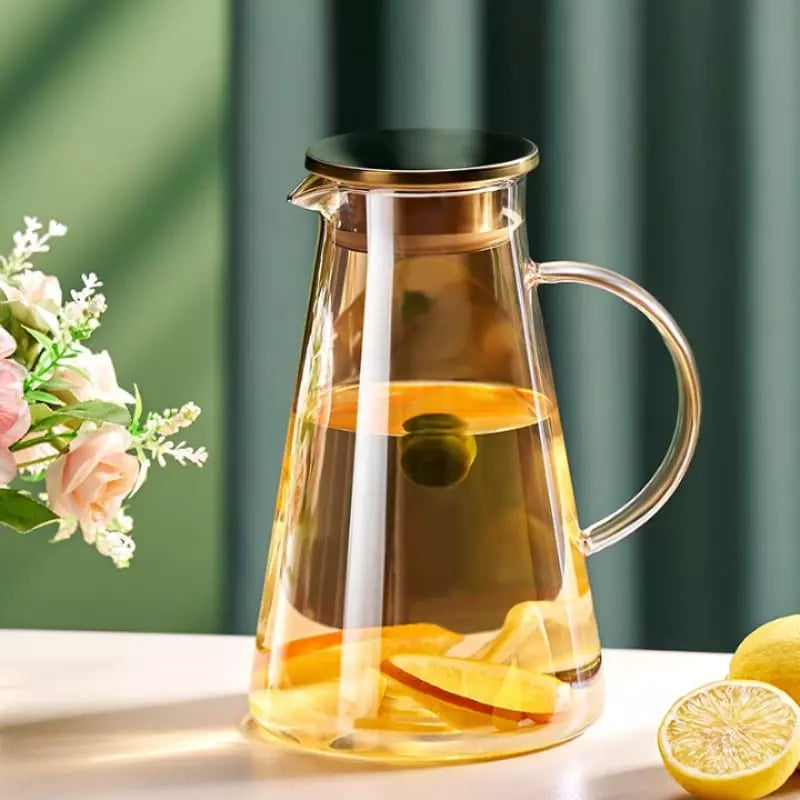 Jarra de Vidro 2L com Tampa de Borossilicato - Ideal para Bebidas