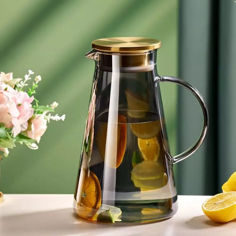 Jarra de Vidro 2L com Tampa de Borossilicato - Ideal para Bebidas