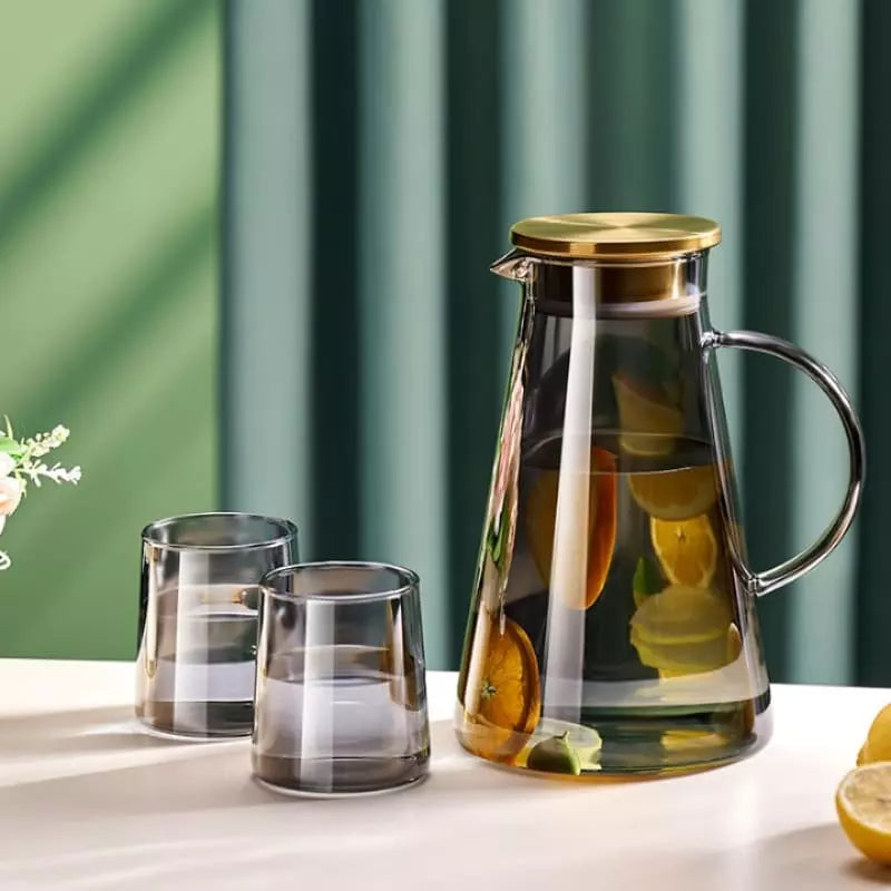 Jarra de Vidro 2L com Tampa de Borossilicato - Ideal para Bebidas