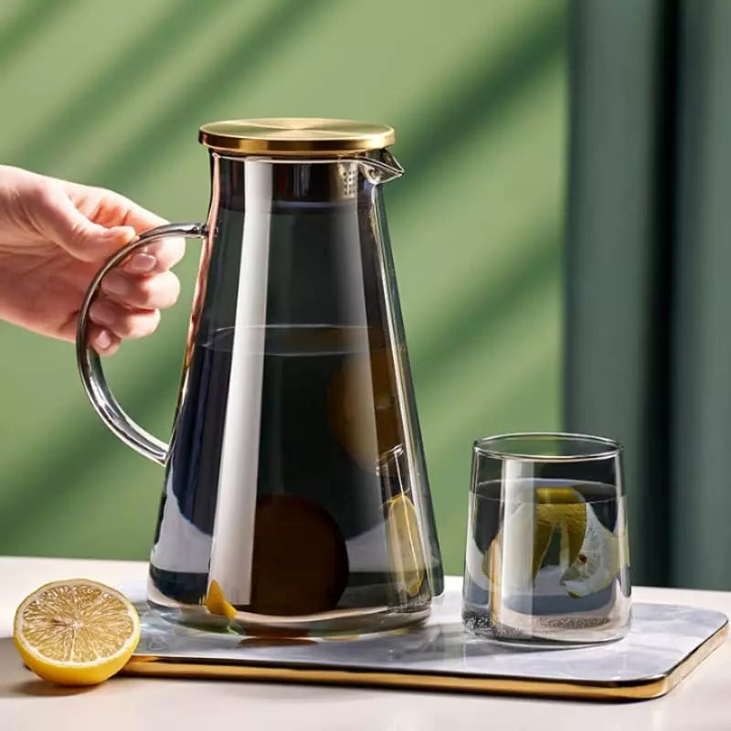 Jarra de Vidro 2L com Tampa de Borossilicato - Ideal para Bebidas