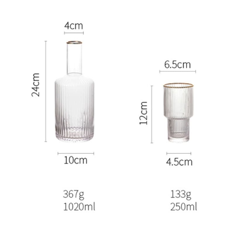 Jarra de Vidro Borossilicato com Copos - Jarra de Suco e Conjunto de Copos