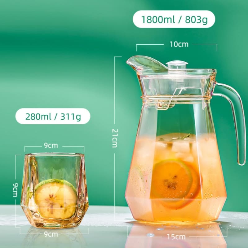 Jarra de Vidro Borossilicato com Tampa 1800ml - Ideal para Bebidas