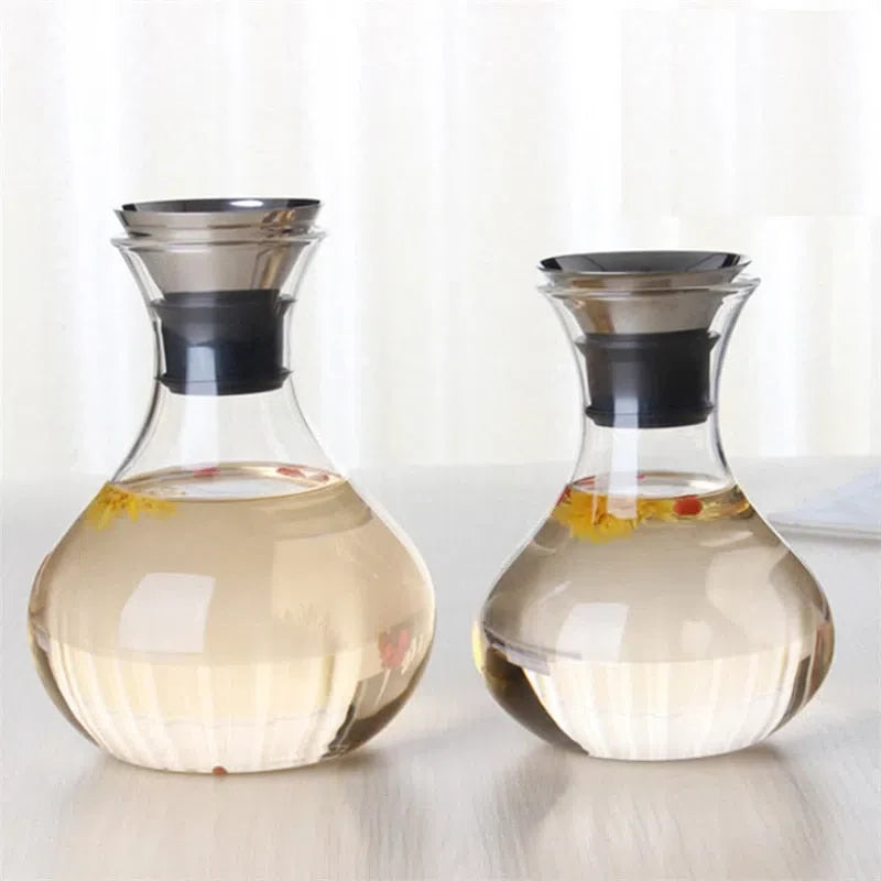 Jarro de Vidro Moderno com Tampa de Aço Inox - Capacidade de 1 Litro ou 1,5 Litro