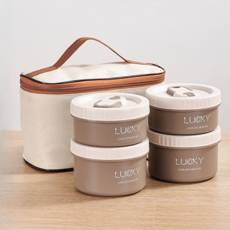 Kit Marmita Térmica Inox com Lancheira Térmica - Ideal para Viagens e Refeições