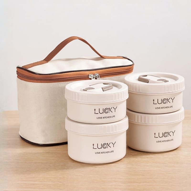 Kit Marmita Térmica Inox com Lancheira Térmica - Ideal para Viagens e Refeições