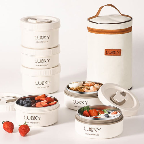 Kit Marmita Térmica Inox com Lancheira Térmica - Ideal para Viagens e Refeições