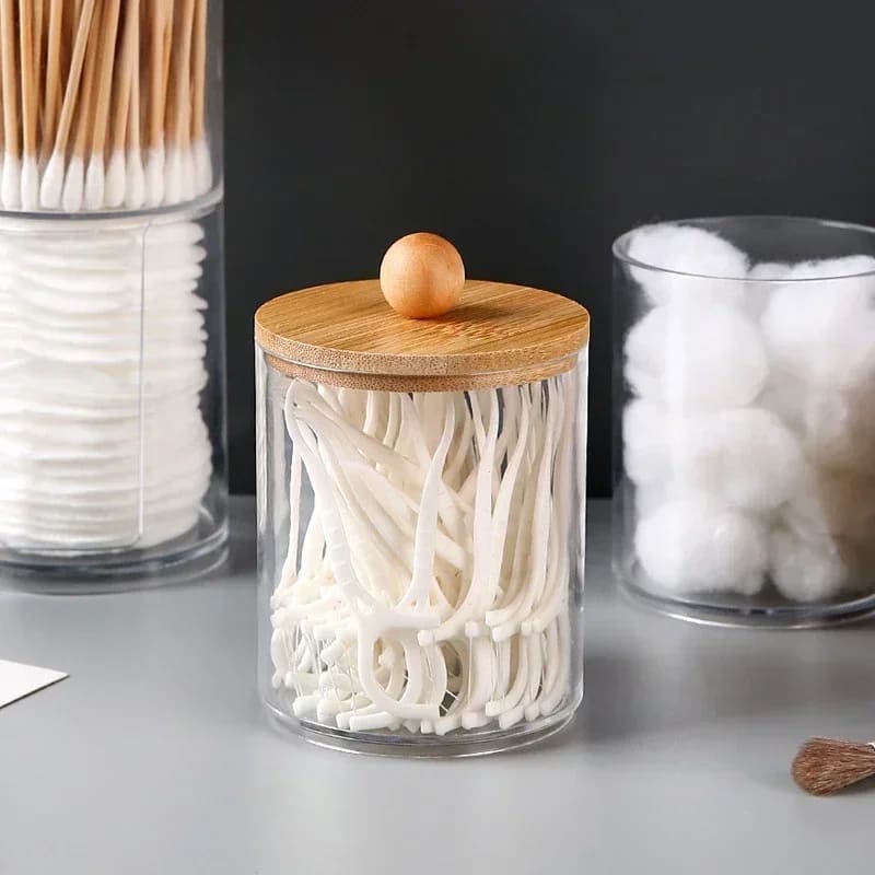 Kit Organizador de Algodão e Cotonete em Acrílico - Praticidade e Estilo para Banheiro
