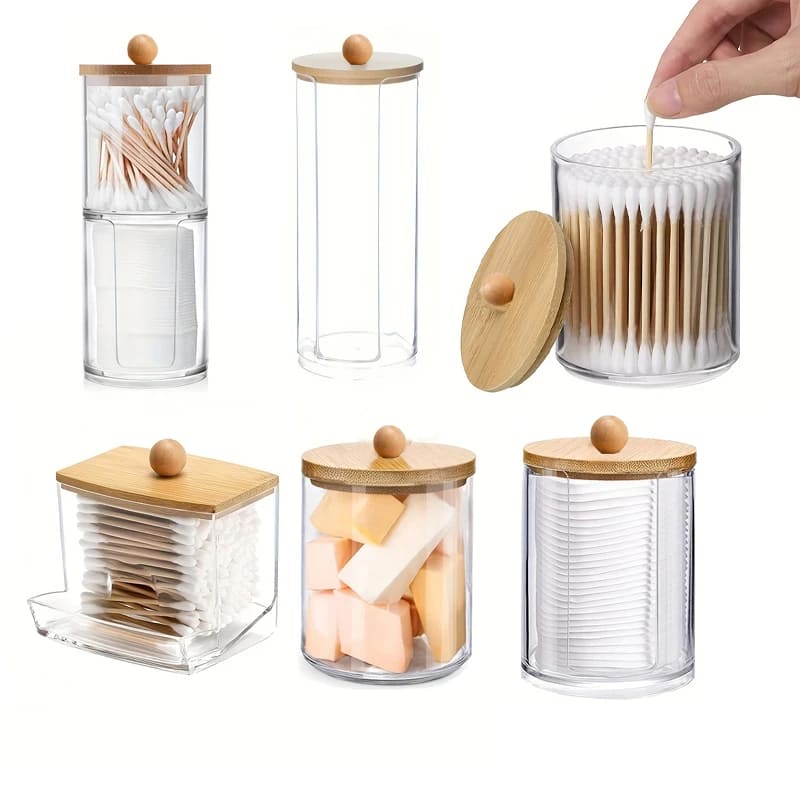 Kit Organizador de Algodão e Cotonete em Acrílico - Praticidade e Estilo para Banheiro