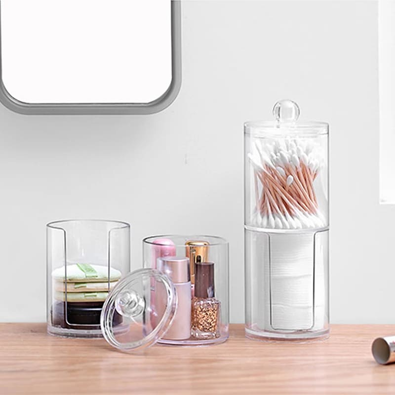 Kit Organizador de Algodão e Cotonete em Acrílico - Praticidade e Estilo para Banheiro