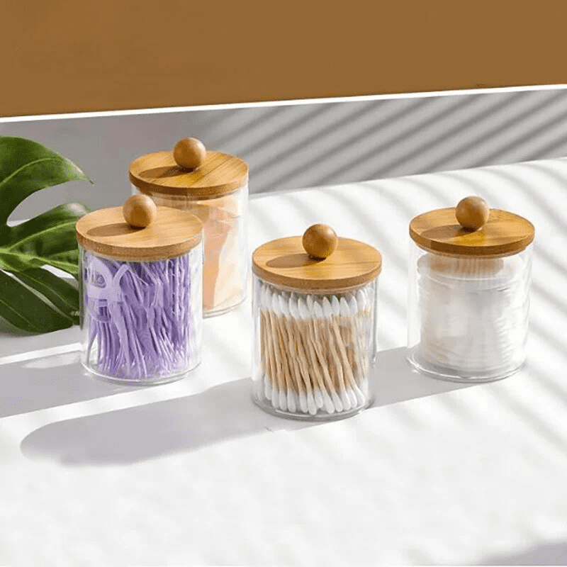 Kit Organizador de Algodão e Cotonete em Acrílico - Praticidade e Estilo para Banheiro